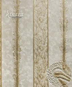 Wallpaper Garis Krem Mewah E0104
