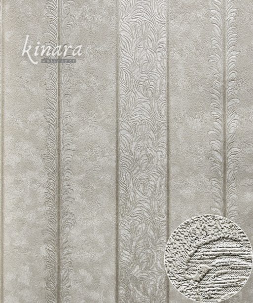 Wallpaper Garis Silver Putih Abu-Abu Mewah E0107