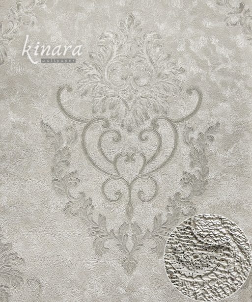 Wallpaper Silver Putih Abu-Abu Klasik Batik E0108
