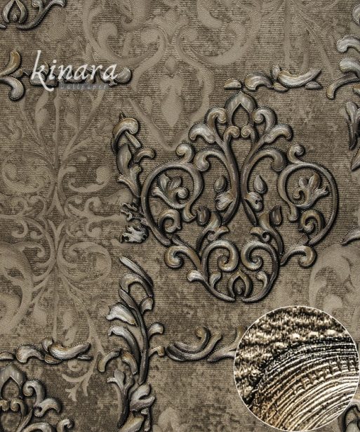 Wallpaper Klasik Batik Coklat Silver E0119
