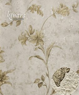 Wallpaper Bunga Kuning Dasar Krem E0127