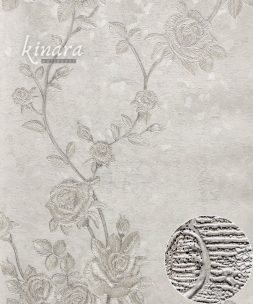Wallpaper Bunga Silver Abu-Abu E0135