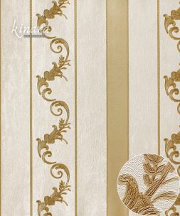 Wallpaper Garis Coklat Susu Dasar Krem E0145