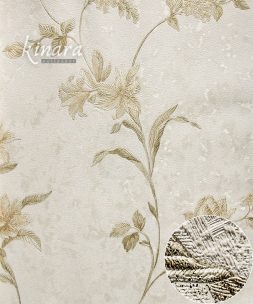 Wallpaper Bunga Kuning Dasar Krem E0131