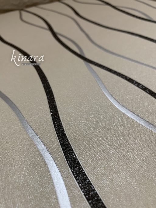 Wallpaper Ulir Hitam Silver Minimalis E0158