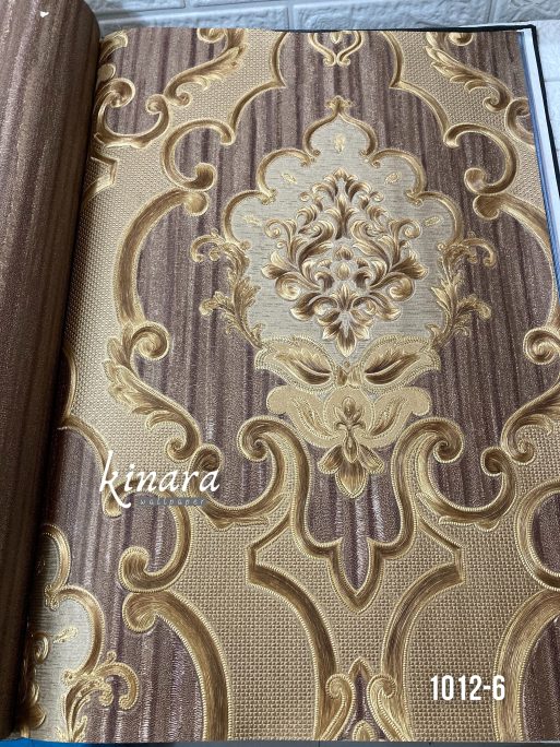 Wallpaper Klasik Coklat Gold Mewah 1012-6