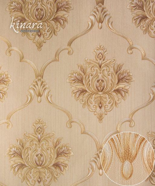 Wallpaper Klasik Batik Gold Krem E0172