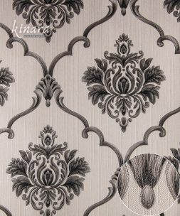 Wallpaper Klasik Batik Hitam Putih E0179
