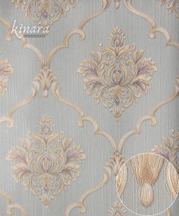 Wallpaper Klasik Batik Gold Ungu Biru E0184