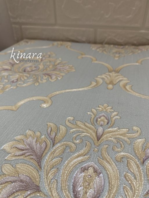 Wallpaper Klasik Batik Gold Ungu Biru E0184