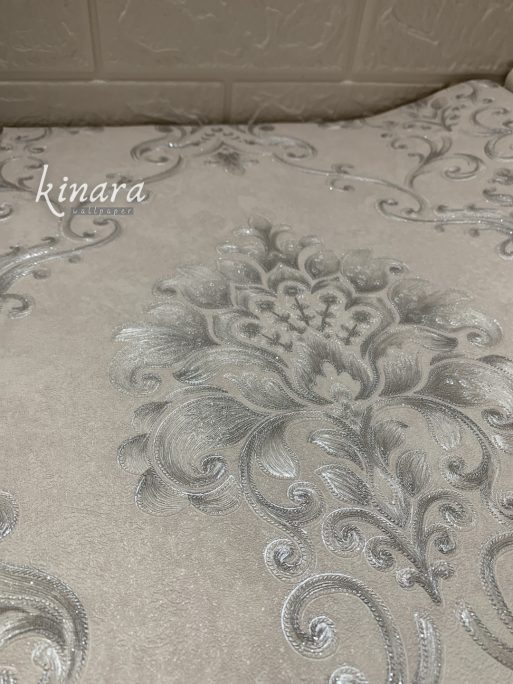 Wallpaper Klasik Batik Silver Abu-Abu E0188