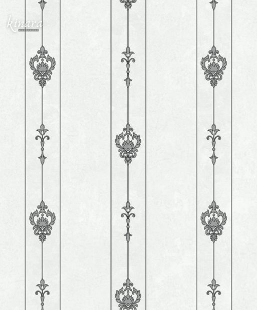 Wallpaper Garis Hitam Putih Silver Klasik E0193