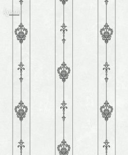 Wallpaper Garis Hitam Putih Silver Klasik E0193