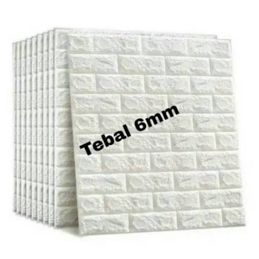 Wallfoam 3D Bata Putih 6 mm