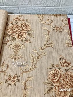 Wallpaper Bunga Shabby Gold 560105