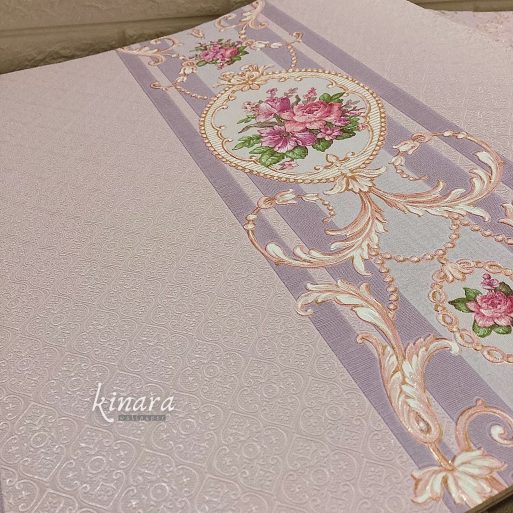 Wallpaper Garis Salur Ungu Pink Klasik 901-3