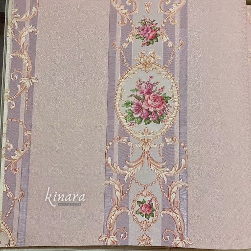 Wallpaper Garis Salur Ungu Pink Klasik 901-3