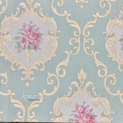Wallpaper Bunga Pink Hijau Toska Cantik 900-2