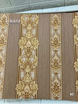Wallpaper Garis Gold Dasar Coklat Susu E0197
