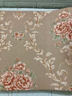 Wallpaper Bunga Shabby Merah Dasar Coklat E0198