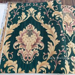 Wallpaper Batik Klasik Gold Hijau C-325