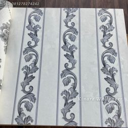 Wallpaper Salur Klasik Silver Dasar Cream