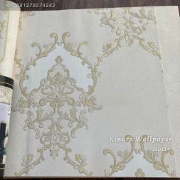 Wallpaper Batik Minimalis Gold Dasar Cream