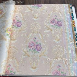 Wallpaper Bunga Klasik Peach C-314