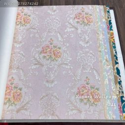 Wallpaper Bunga Klasik Pink C-311