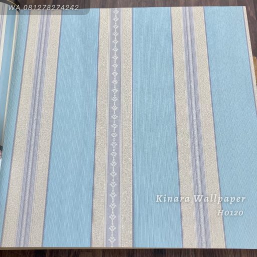 Wallpaper Salur Klasik Silver Gold Dasar Soft Blue