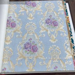Wallpaper Bunga Klasik Silver C-310