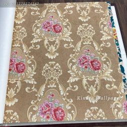 Wallpaper Bunga Klasik Coklat C-317