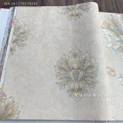 Wallpaper Bunga Klasik Gold Silver C-353