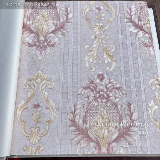 Wallpaper Salur Klasik Pink Gold C-330