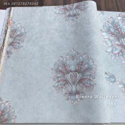 Wallpaper Bunga Klasik Silver C-355