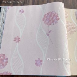 Wallpaper Bunga Serunai Ulir Pink Dasar Baby Pink