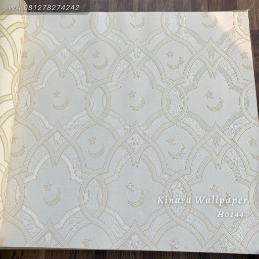 Wallpaper Bulan Bintang Beige Dasar White H0144