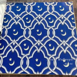 Wallpaper Bulan Bintang Dark Blue Silver H0146