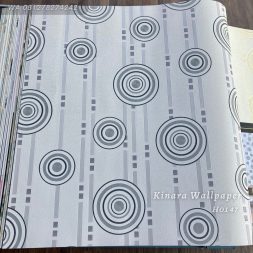 Wallpaper Polkadot Silver Grey Dasar White H0147