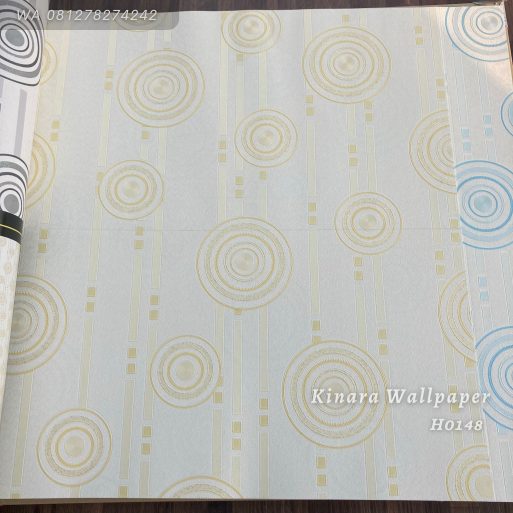 Wallpaper Polkadot Gold Dasar Cream H0148