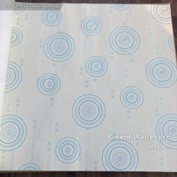 Wallpaper Polkadot Soft Blue Dasar Cream H0149