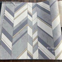 Wallpaper Zigzag Abstrak Silver Grey H0153