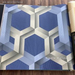 Wallpaper Salur Segi Enam Dark Blue H0156