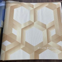 Wallpaper Salur Segi Enam Gold Beige H0157