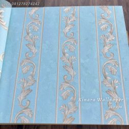 Wallpaper Salur Klasik Silver Dasar Soft Blue