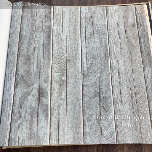 Wallpaper 3D Kayu Light Grey H0167