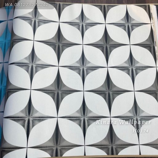 Wallpaper 3D Batik Grey Putih  H0174