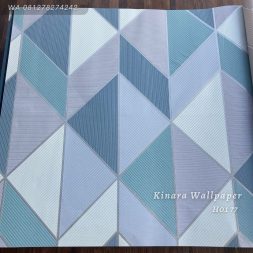 Wallpaper 3D Zigzag Biru H0177