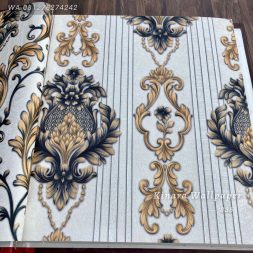 Wallpaper Salur Klasik Hitam Gold C-335